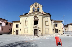 Before & after earthquake: Baroque Concezione church in Paganica