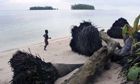 Rising isea levels endangered life on Iolasa island on the Carterets Atoll, Papua New Guinea