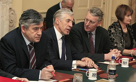 Gordon Brown at a cabinet meeting