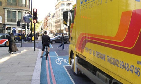 A so-called 'Trixi mirror' intended to stop lorries crashing into cyclists.