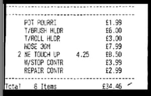 MPs' expenses receipts: Receipt from Margaret Moran MP