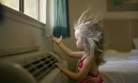 Toddler enjoying air conditioning