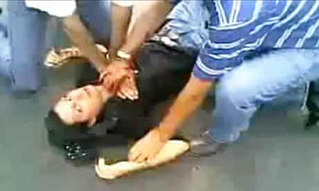 Screengrab from a video on YouTube showing a wounded girl identified as Neda, in Iran.