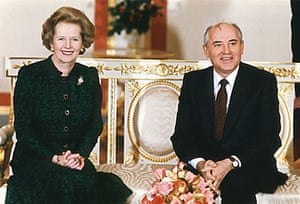 Margaret Thatcher: 1987: Prime Minister Margaret Thatcher and Soviet leader Mikhail Gorbachev 