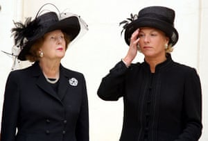 Margaret Thatcher: 2003: Baroness Thatcher at Denis Thatcher's funeral