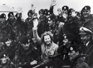 Margaret Thatcher: 1983: Margaret Thatcher visiting British troops on the Falkland Islands