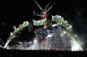 U2: A view of the stage during the U2 360 opener at the Camp Nou stadium