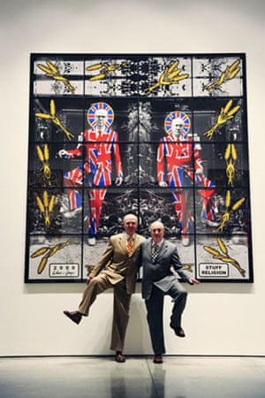 Gilbert and George: The pair in front of their Stuff Religion exhibit
