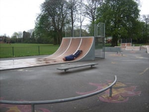 Facedown: Facebook lying down game at a skate park