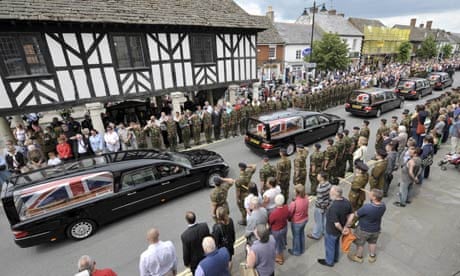 Hearses containing of dead soldiers