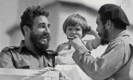 Fidel Castro with Che Guevara and his daughter Aleida