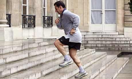 Nicolas Sarkozy returns from a jog in 2007.