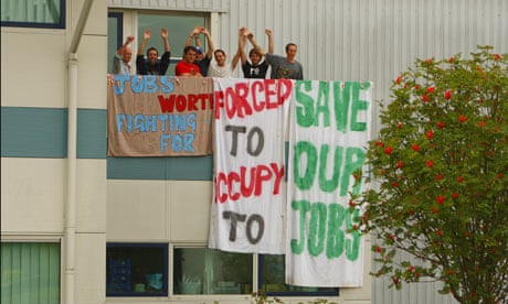 Vestas Wind Systems turbine workers stage jobs fight sit-in, Newport, Isle of Wight