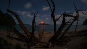 Krakatau volcano: The Big Dipper constellation is visible as Anak Krakau erupts in June 2009