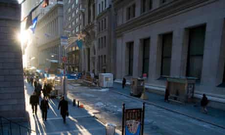 Wall Street, New York in December 2008