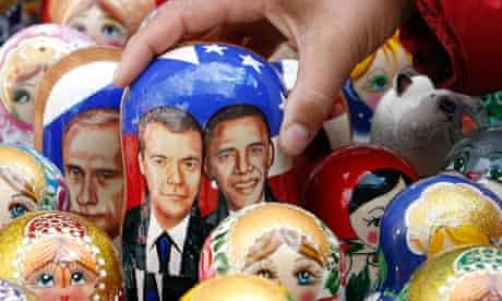 Dolls of Barack Obama and Dmitry Medvedev