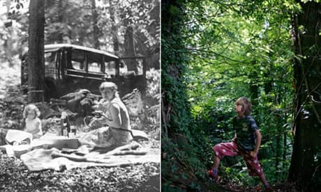 Woodland scenes in Britain 1935 and 2009