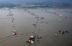 Typhoon Morakot: Chiatung. Taiwan: Flooding caused by typhoon Morakot
