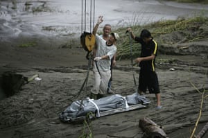 Typhoon Morakot: Body found in the aftermath of Typhoon Morakot is recovered, Cishan Taiwan