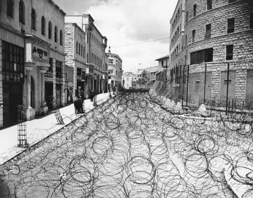 Image result for 1947 barbed wire between arabs and jews old city of jerusalem