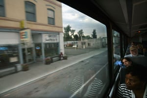 greyhound bus woman iconic breed guardian oregon