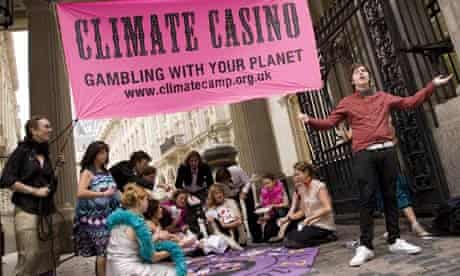 Camp for Climate Action:  climate casino Bishopsgate London