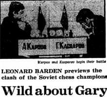 Kasparov v Karpov: the rematch – live, News