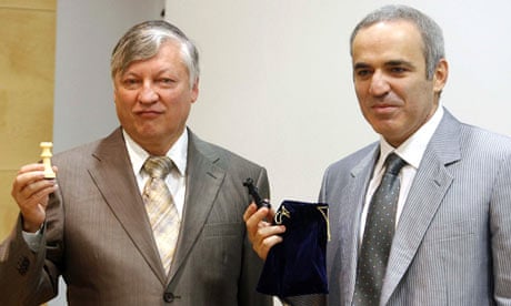 Former chess world champions Kasparov and Karpov