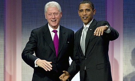 Bill Clinton with Barack Obama at the annual meeting of the Clinton Global Initiative.