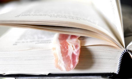 A bacon rasher in a library book returned in Worthing.