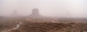 Dust storm: a sandstorm along the Utah-Arizona border