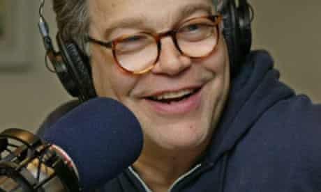 Al Franken rehearses for his radio show at Air America studios in 2004. The network is going off the air on Monday. Photograph: Ed Bailey/AP