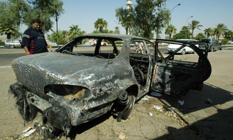 Car torched in protest at the site of Blackwater shootings