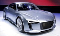 The Audi e-tron makes its debut at the North American International Auto Show in Detroit. 