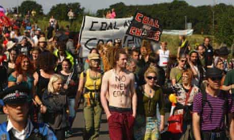 Activists protest against the development of Kingsnorth power station