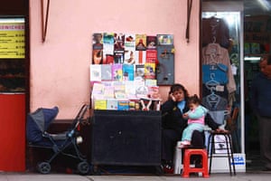 Peru books: Pirate book seller in Lima Peru