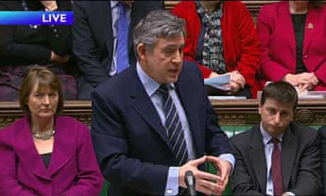 Prime Minister Gordon Brown speaks during Prime Minister's Questions.