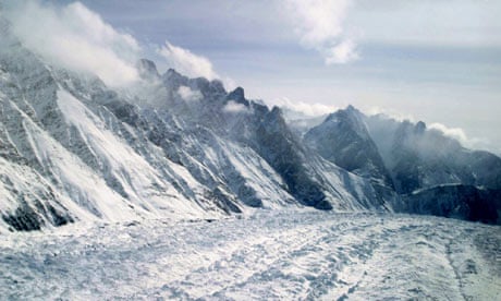 Aerial view of the Siachen Glacier