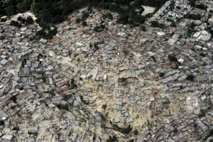 Aerial views of Haiti: Downtown Port-au-Prince, Haiti