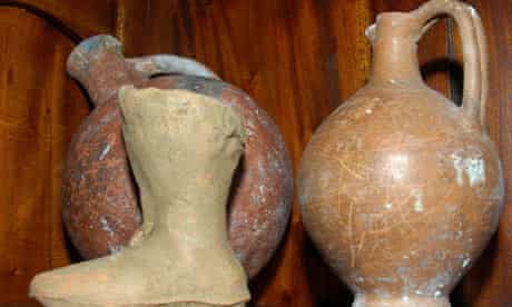 Urns seized by police in the southern city of Limassol, Cyprus