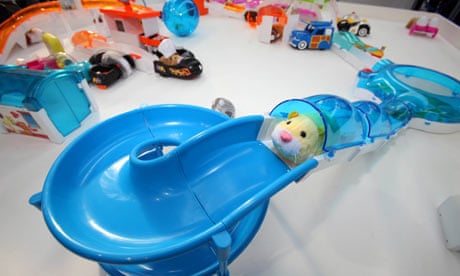Zhu Zhu Pets Hamsters, and accessories, at the toy fair at Olympia, London