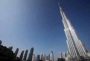 Burj Dubai: The skyline of Dubai showing the Burj Tower