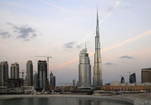 Burj Dubai: The Burj Dubai dominates the skyline in the Business Bay district 