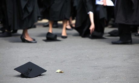Graduates have little to celebrate after businesses said they would not be hiring them. 
