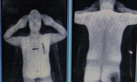 Image produced by a security scanner at Manchester airport