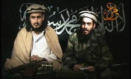 Taliban leader Hakimullah Mehsud with suicide bomber Humam Khalil Abu Mulal al-Balawi