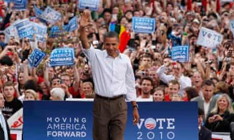 President Barack Obama attends DNC Rally at the University of Wisconsin in Madison