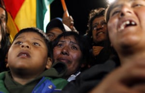 chile miners rescued: Relatives of trapped Bolivian miner Carlos Mamani 
