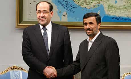 Nouri al-Maliki and Mahmoud Ahmadinejad in Tehran