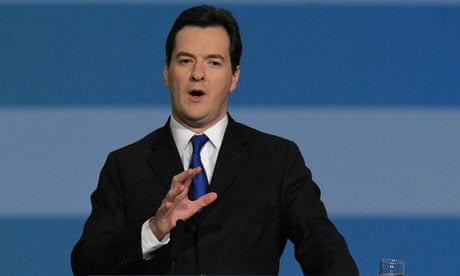 Chancellor of the Exchequer, George Osborne, addresses delegates at Conservative party conference